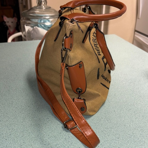 Brown Paris Print Crossbody/Shoulder Bag - Picture 4 of 11